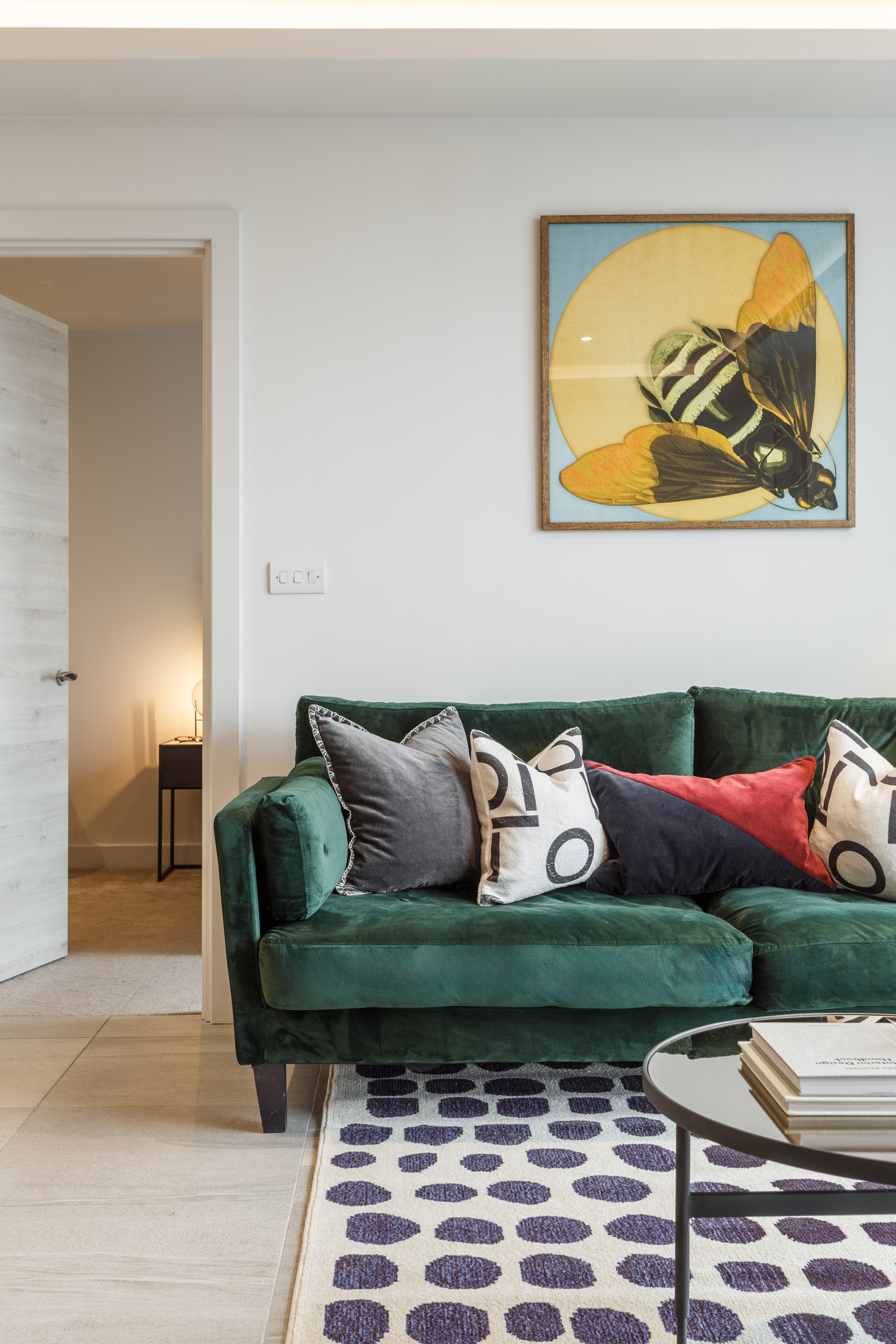 double bed with side tables and lamps