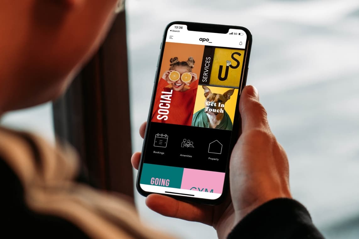 mobile phone displaying Apo app