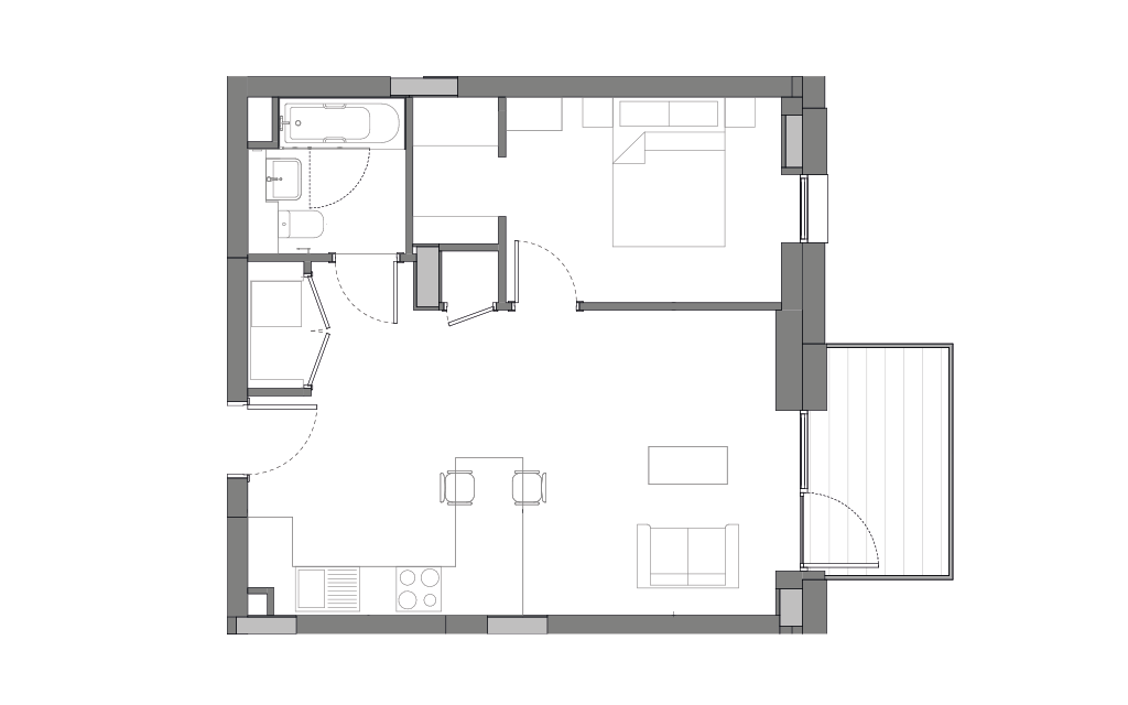 one bedroom apartment floorplan