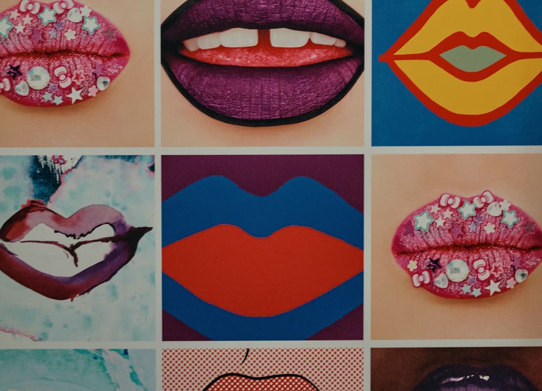 montage of lips in different artistic styles