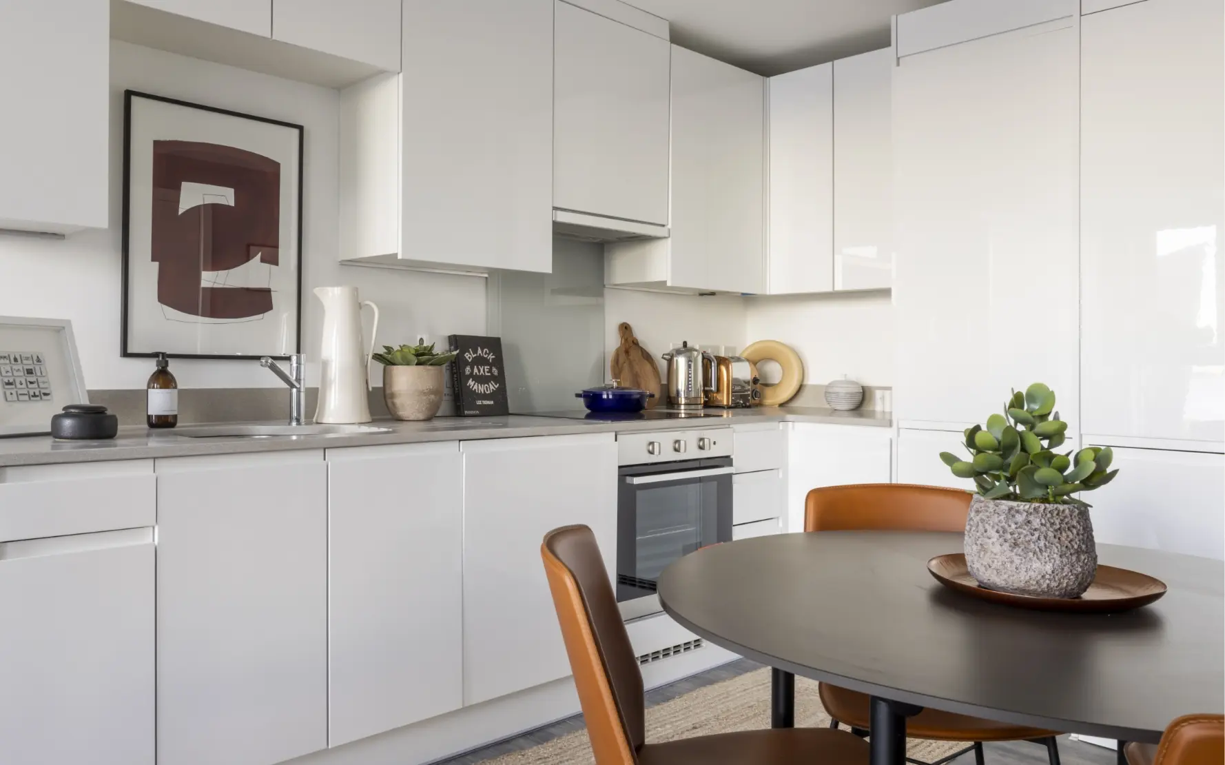 well appointed kitchen, with breakfast table and chairs