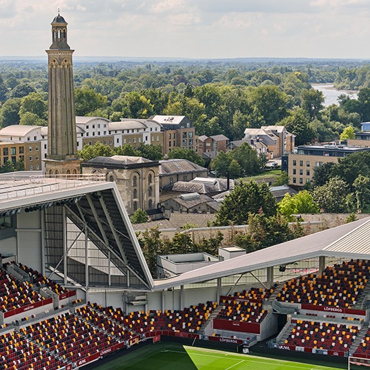 Brentford FC view from Apo Kew Bridge