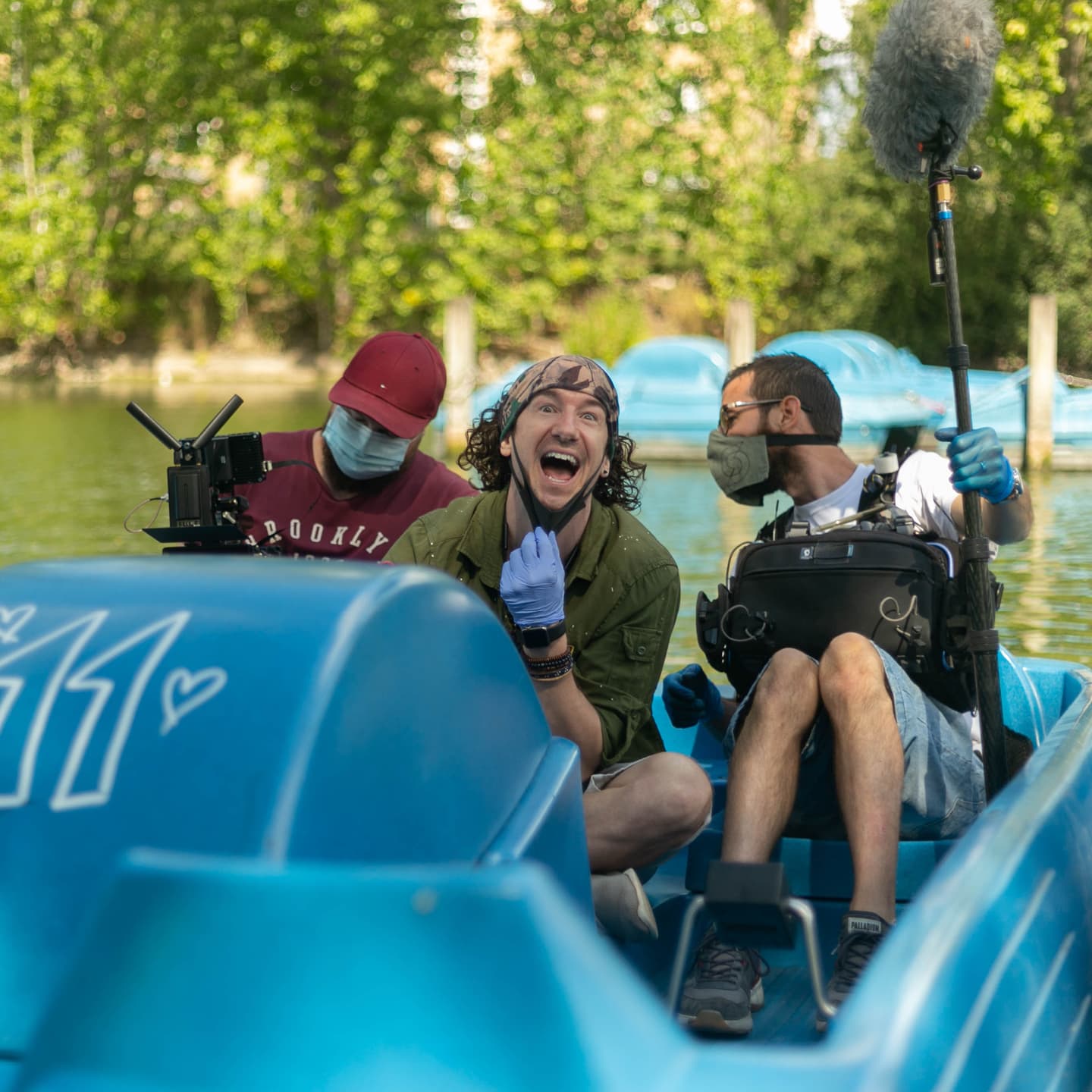 people having fun in Barking on a paddle boat