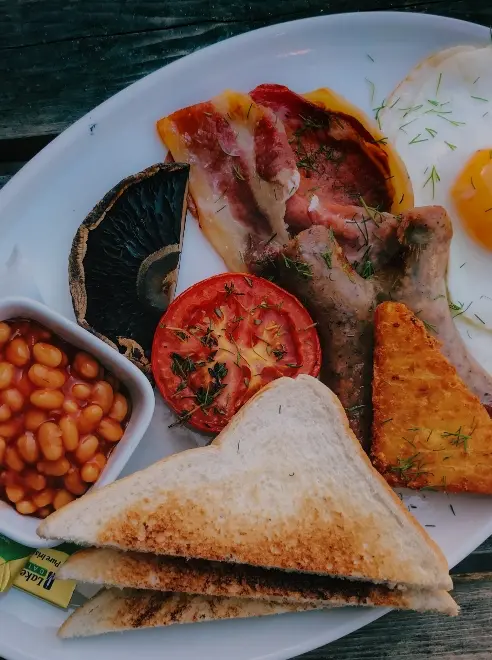 a plate of full english breakfast