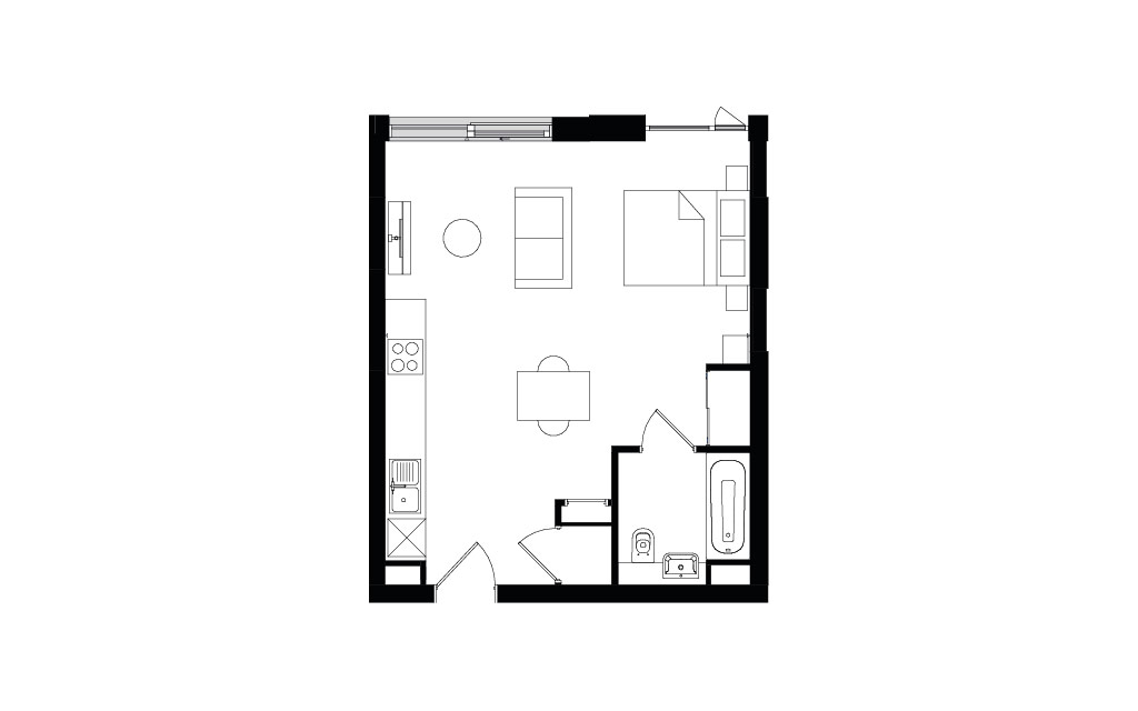 studio apartment floorplan