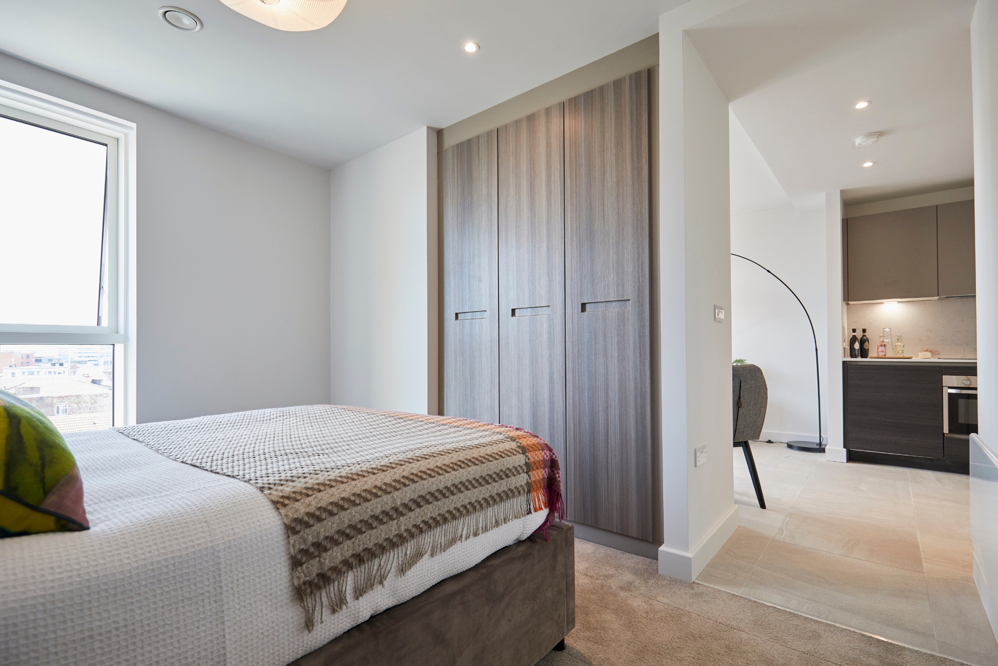 lounge, TV, sofa window with curtains